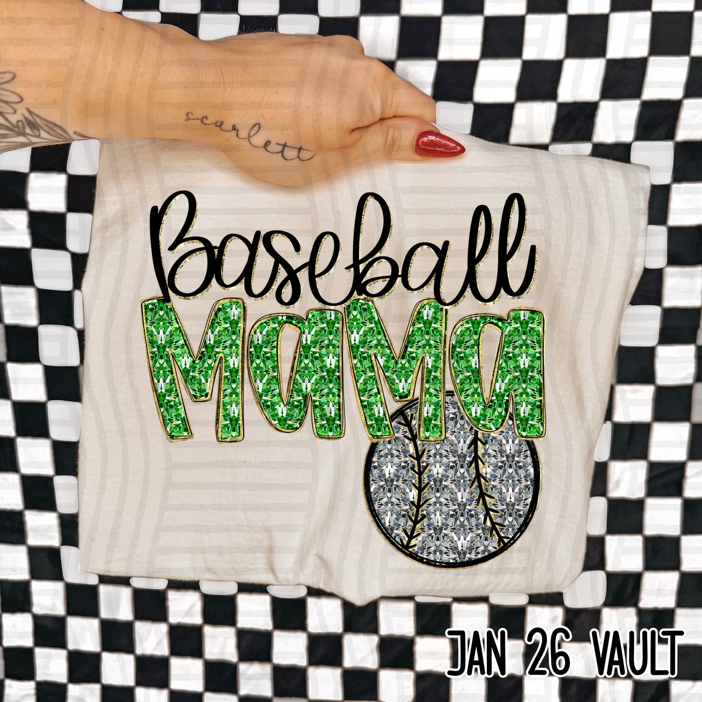Baseball Mama Green DTF Transfer