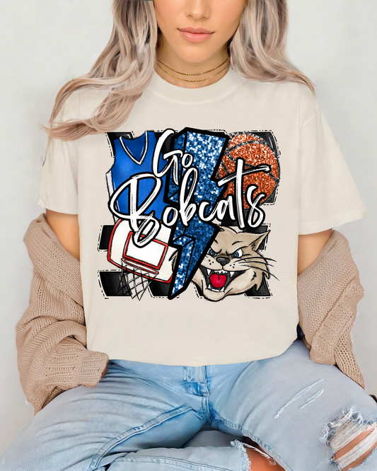 Go Bobcats Basketball (blue glitter)