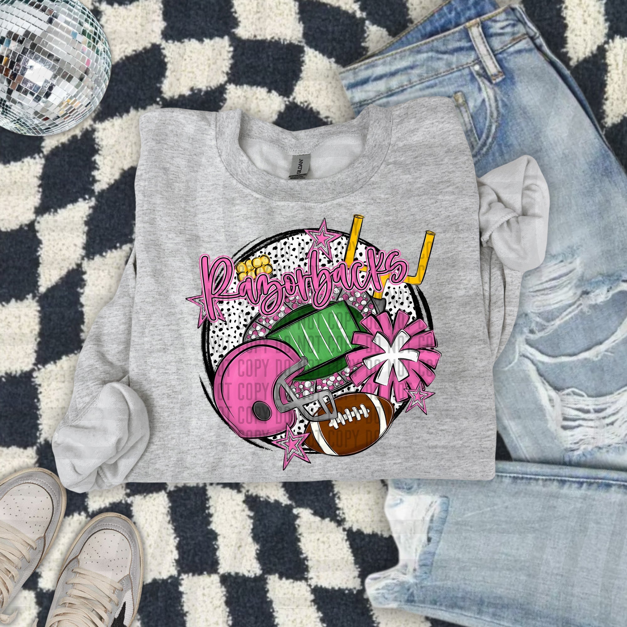 Razorbacks (football round pink) – trendyteesbyleslie