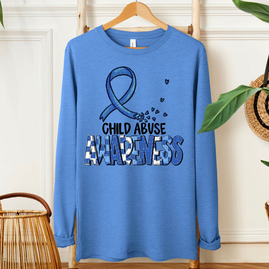 Child Abuse Awareness-black (checkered blue)