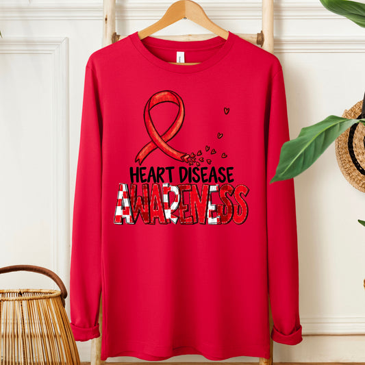 Heart Disease Awareness-black (checkered red)