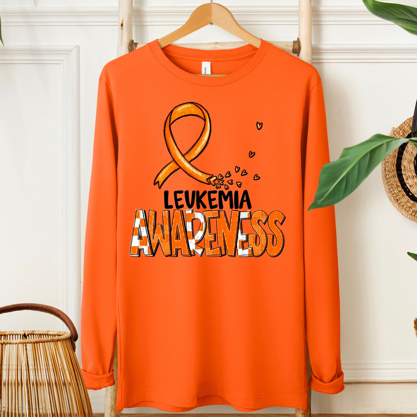 Leukemia Awareness- black (checkered orange)