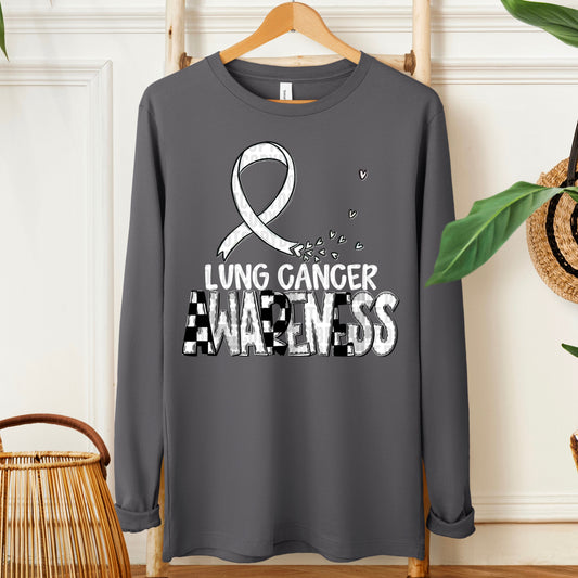 Lung Cancer Awareness-white (checkered white)