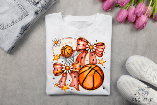 Coquette Basketball Bow Game Day DTF Transfer
