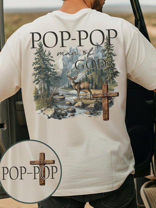 Pop-Pop Christian Man of God Hunting DTF Transfer