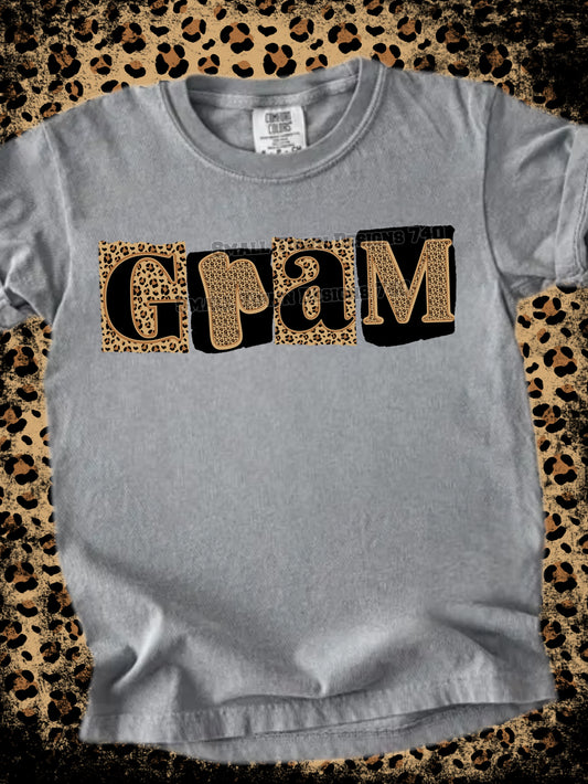 Leopard Print “Gram” DTF Transfer