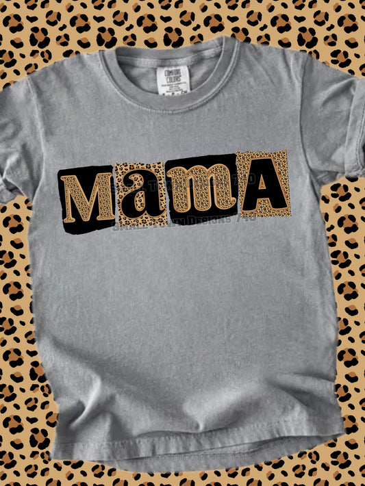 Leopard Print “Mama” DTF Transfer