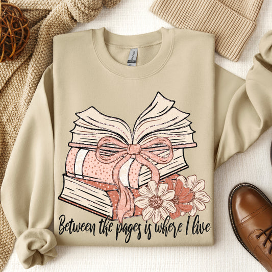 Between the Pages Is Where I Live DTF Transfer