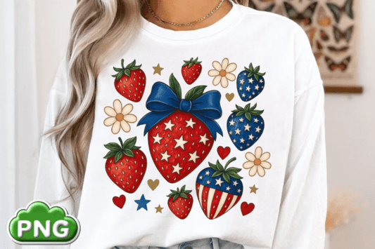 4th of July strawberry collage