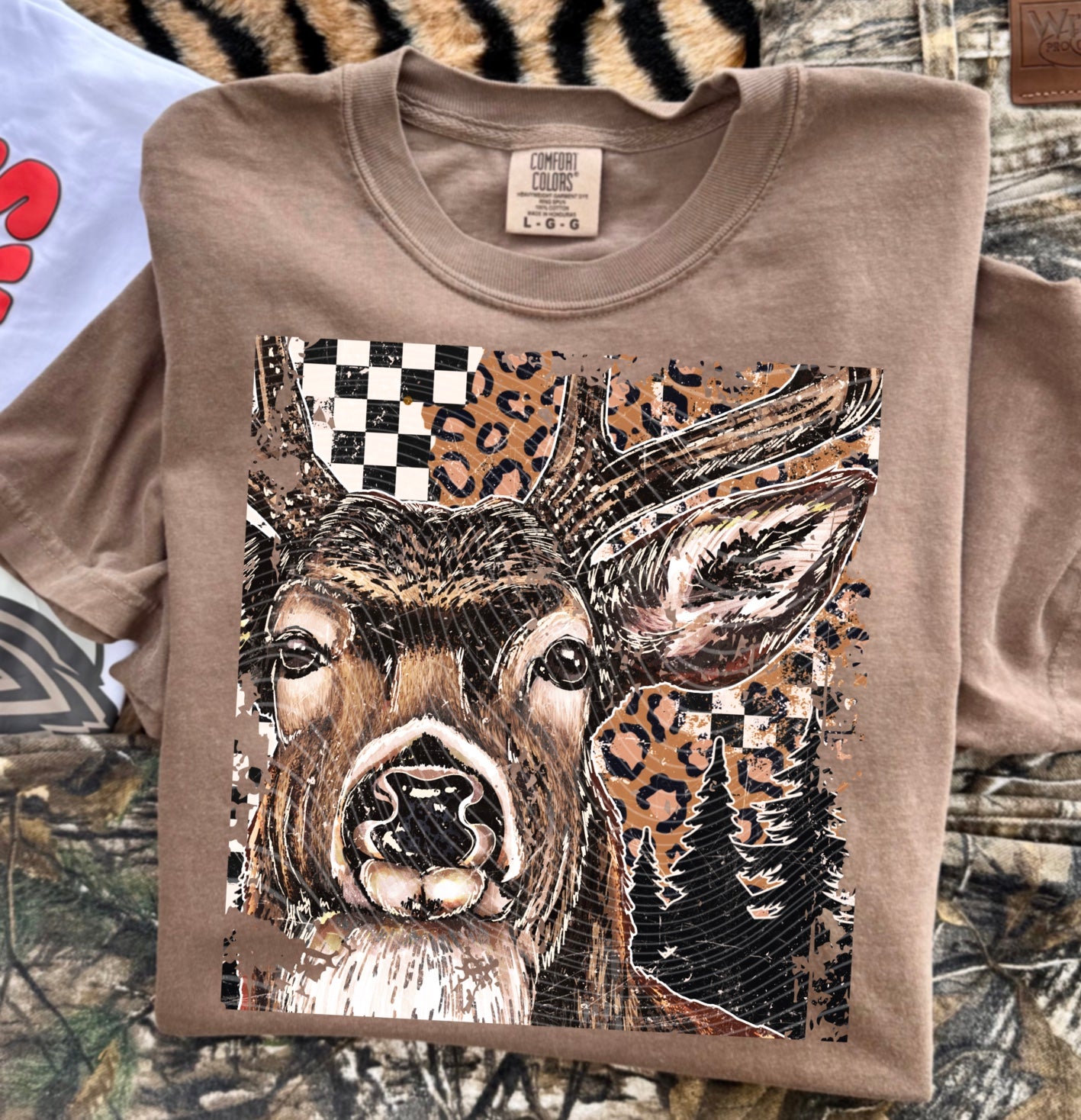Buck Leopard Checker DTF Transfer