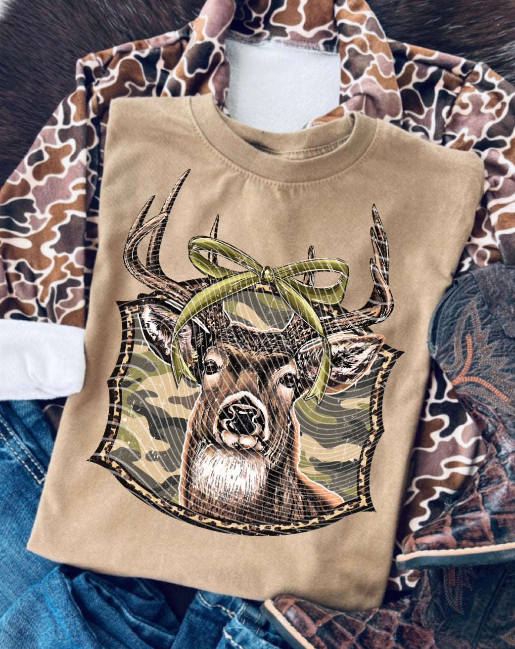 Buck Bow Camo DTF Transfer