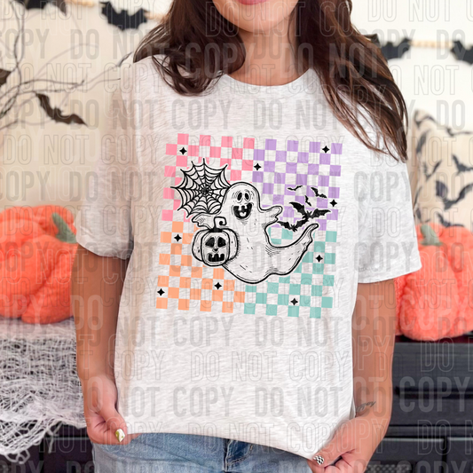 Colorful checkered ghost