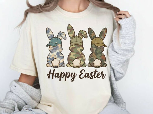 Camo Easter Bunnies – Happy Easter – DTF Transfer