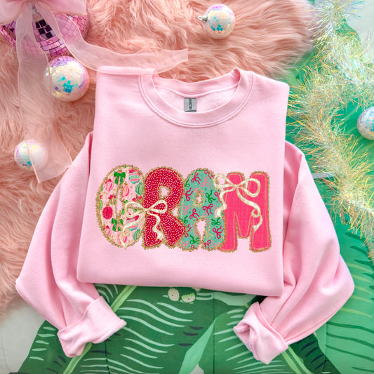 Christmas Bow Lace Gram