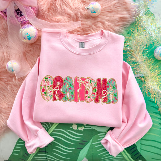 Christmas Bow Lace Grandma