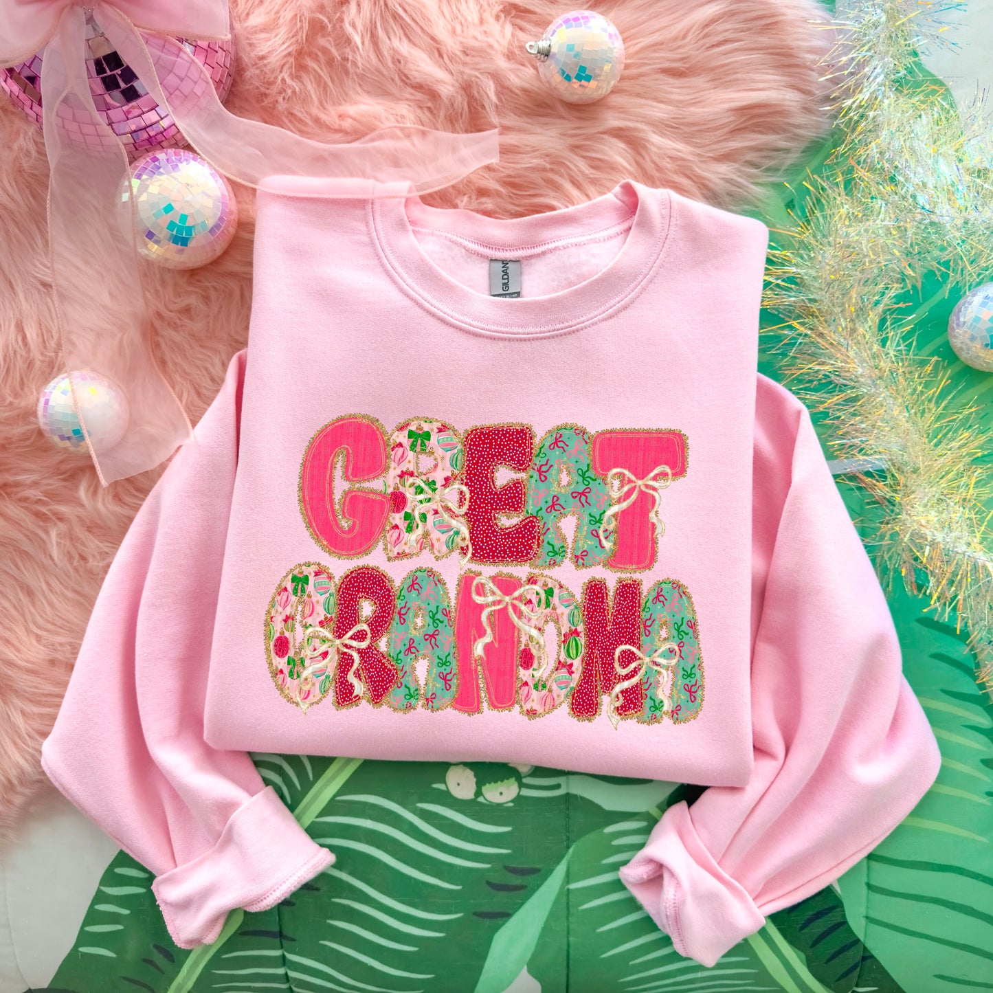 Christmas Bow Lace Great Grandma