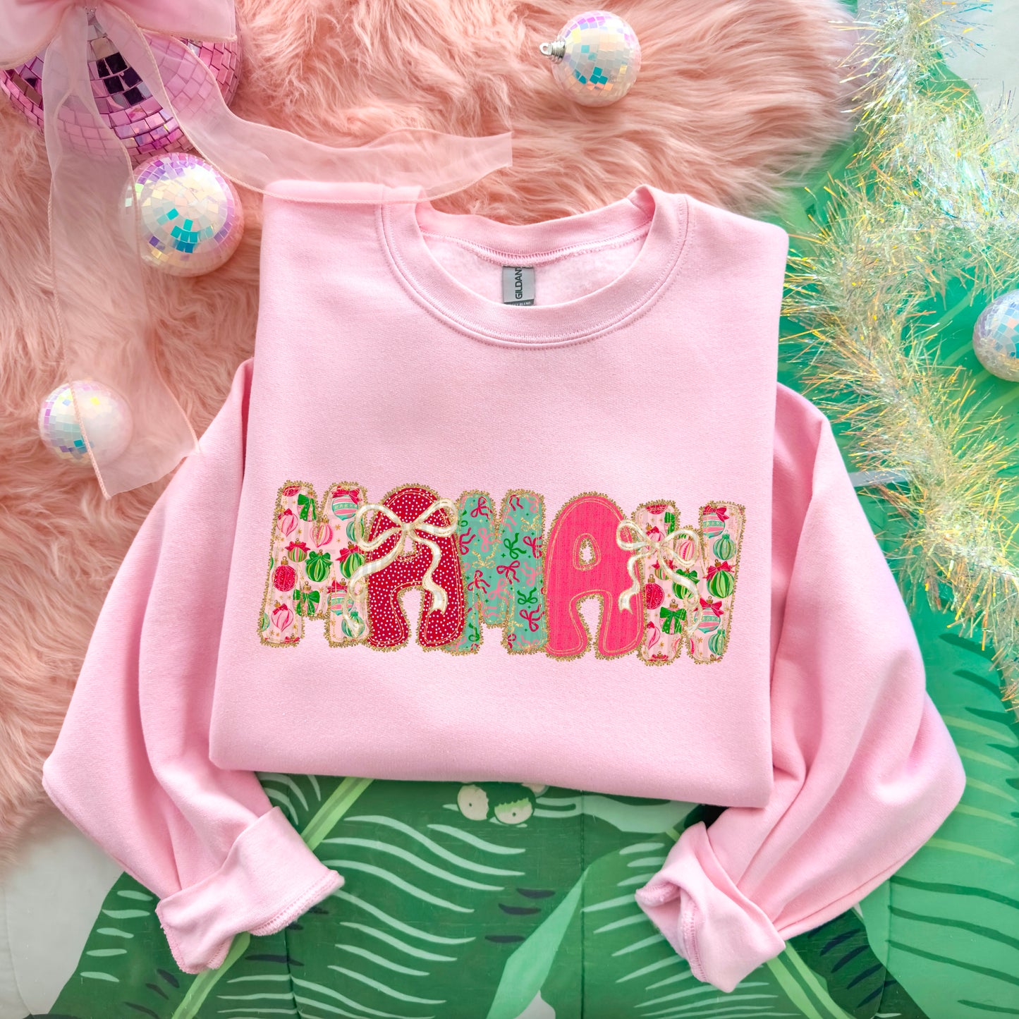 Christmas Bow Lace Mamaw