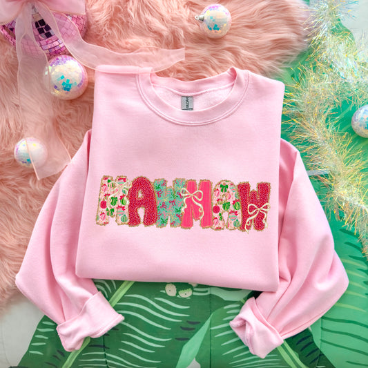 Christmas Bow Lace Mawmaw