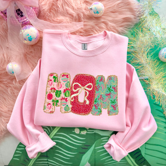 Christmas Bow Lace Mom