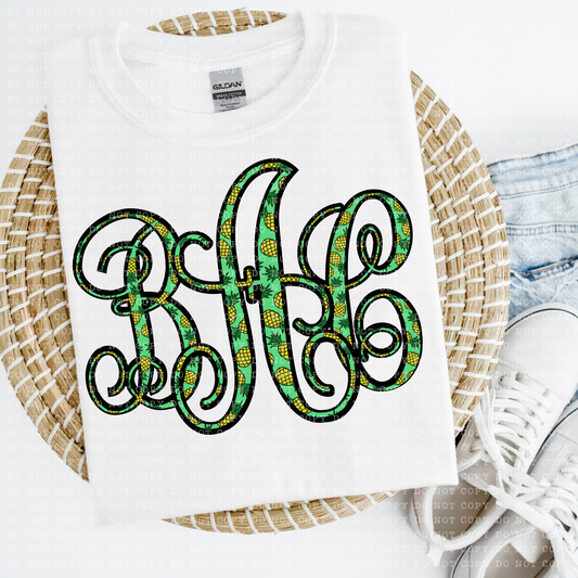 Green Pineapple Monogram