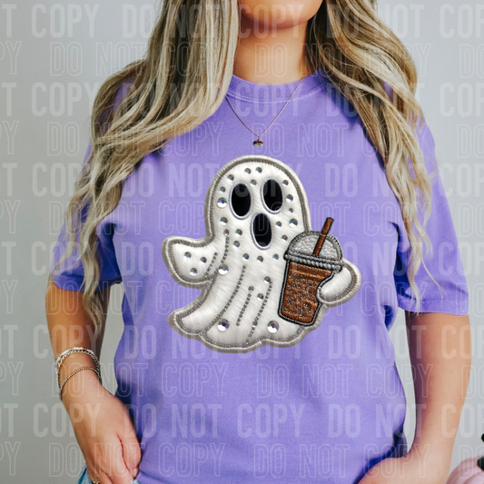 Faux embroidery ghost coffee