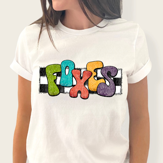Foxes (retro rainbow)