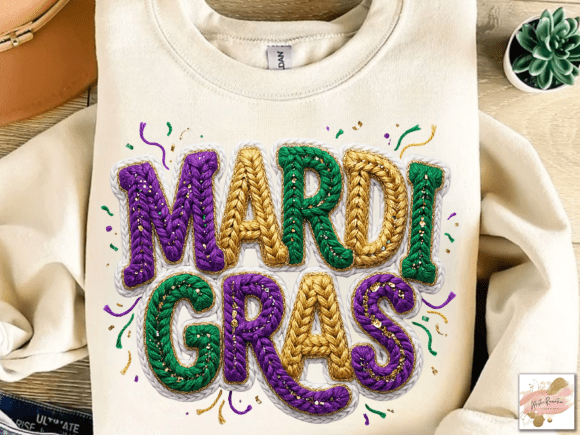 Mardi Gras Faux Yarn DTF Transfer