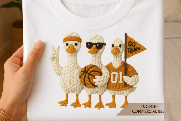 Faux Yarn Silly Goose Basketball Squad DTF Transfer