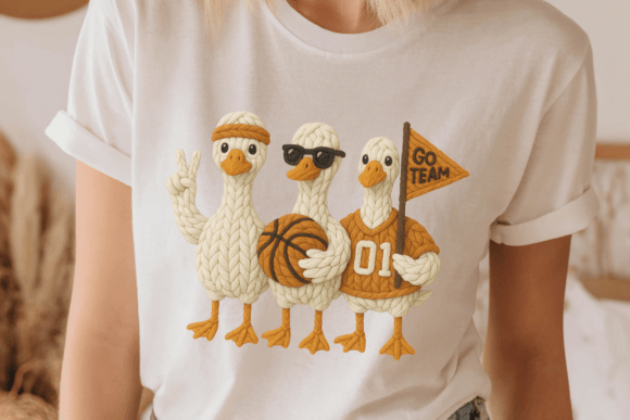 Faux Yarn Silly Goose Basketball Squad DTF Transfer