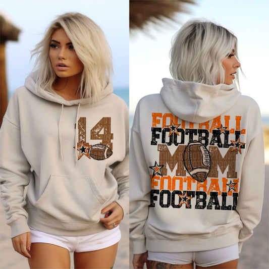 Football Mom (orange/black-front)