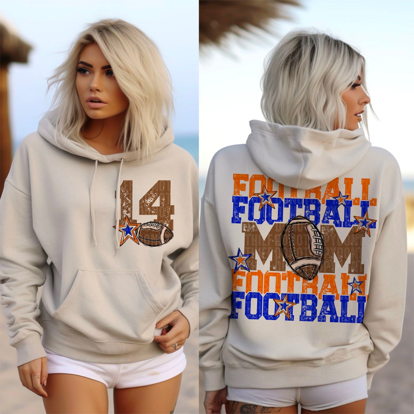 Football Mom (orange/royal blue-back)