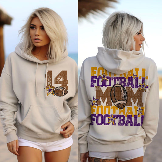 Football Mom (yellow gold/purple-front)