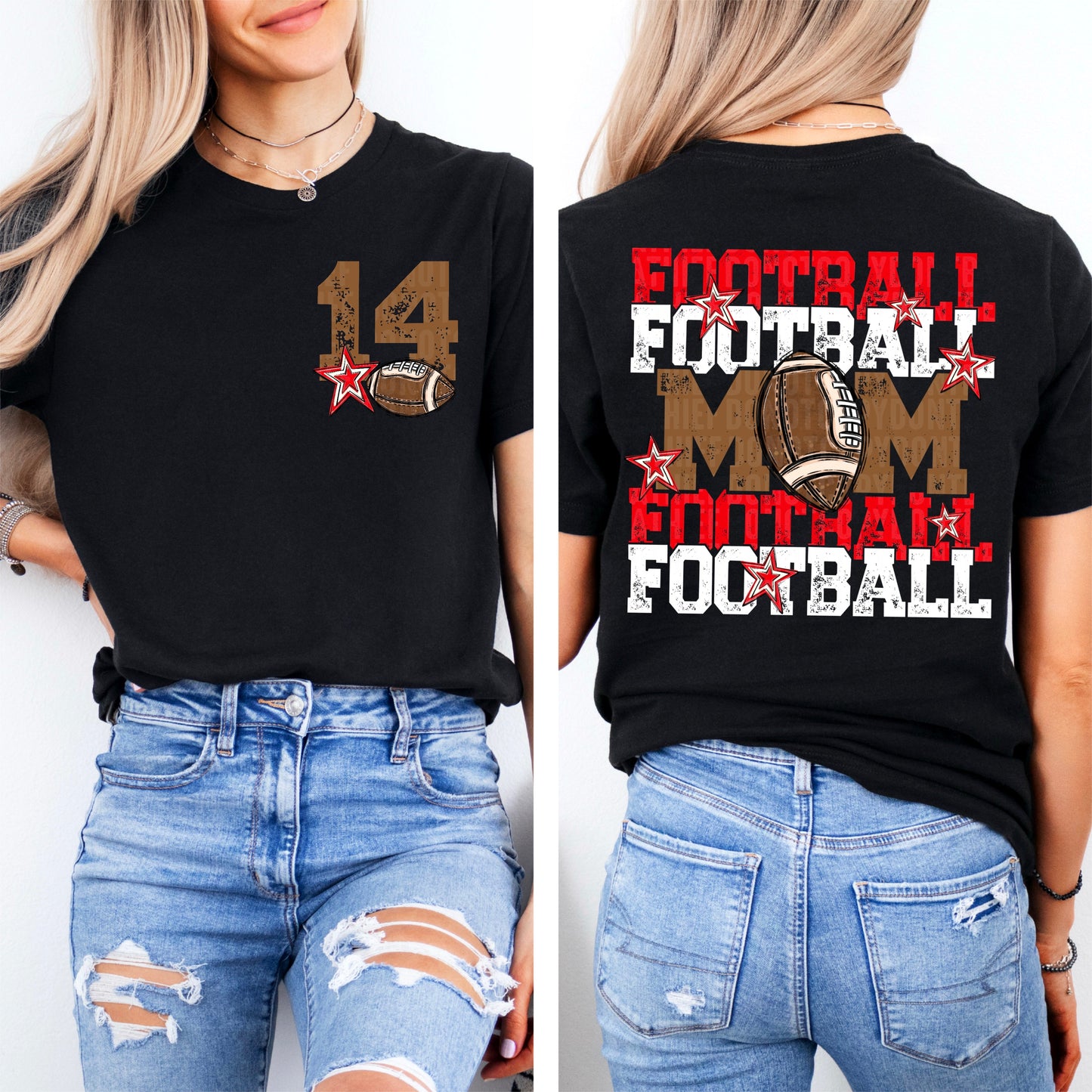 Football Mom (red/white-front)