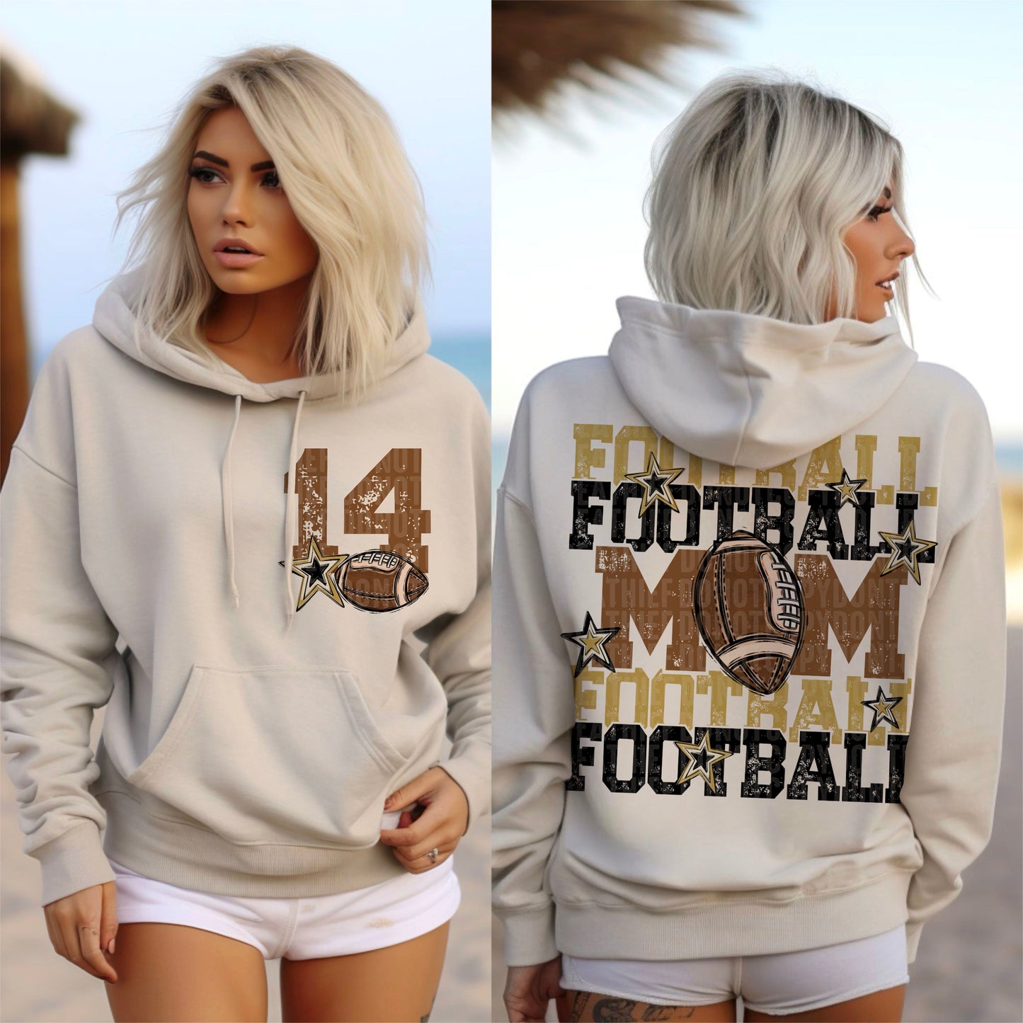 Football Mom (gold/black-back)