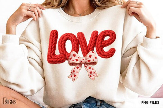 Love Knit Valentine DTF Transfer