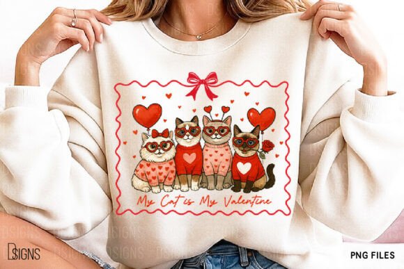 My Cats My Valentine DTF Transfer