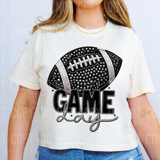 Game day football (rhinestones)