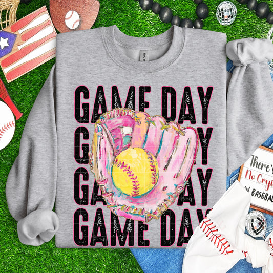 Game Day Softball Bow – DTF Transfer