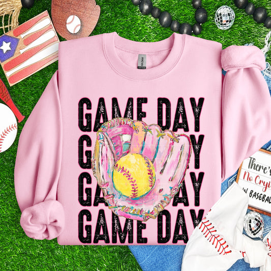 Game Day Softball Bow – DTF Transfer