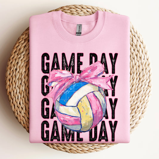 Game Day Volleyball Bow – DTF Transfer