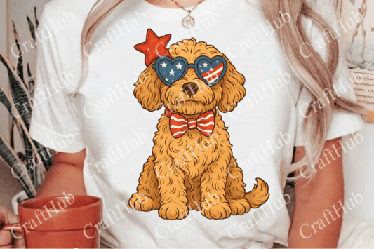 Patriotic Goldendoodle