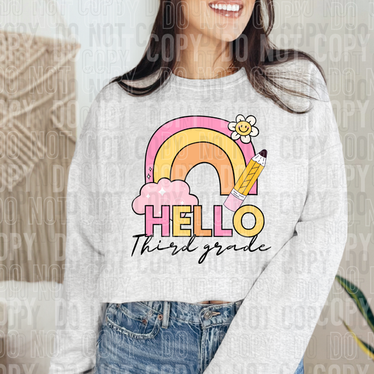 Hello Third Grade (rainbow)
