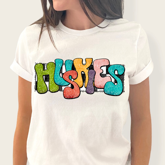 Huskies (retro rainbow)