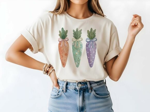 Hand Painted Easter Carrots DTF Transfer