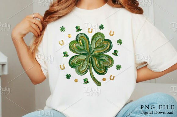 Hand Painted Clover DTF Transfer