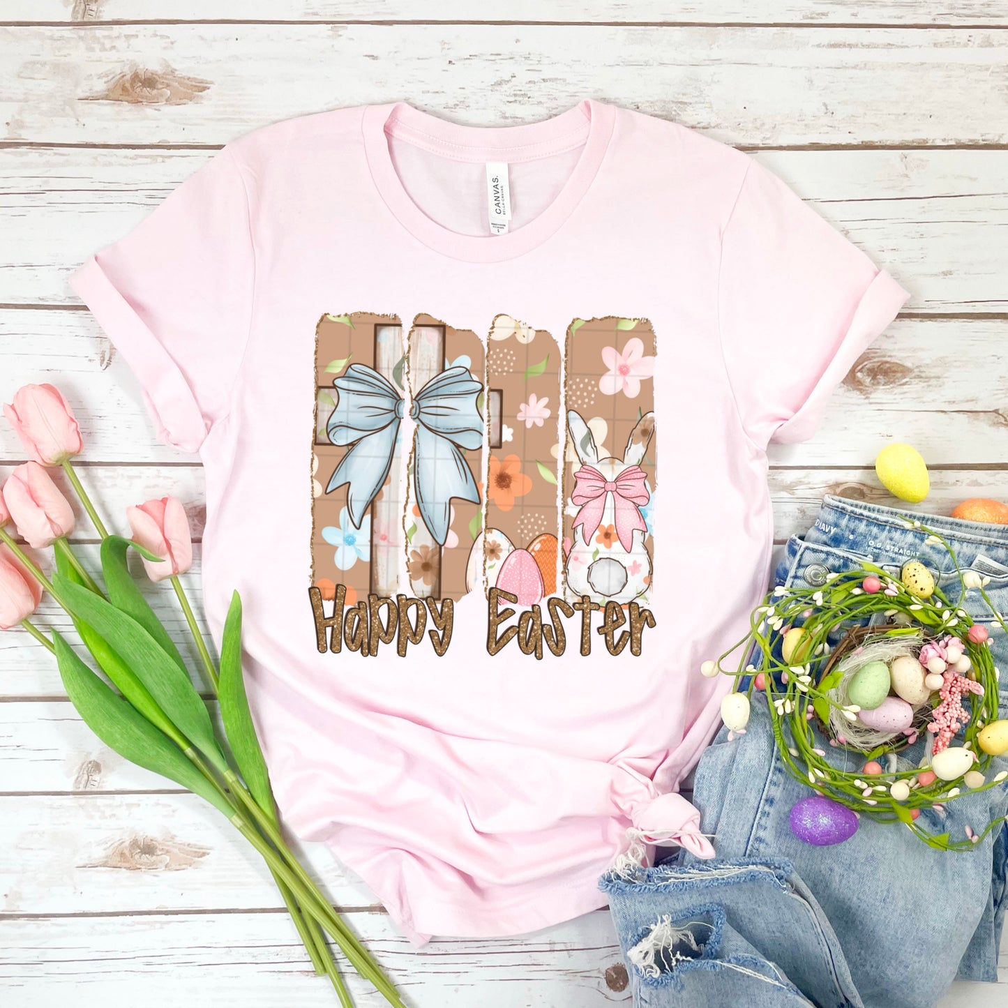 Happy Easter Brushstroke Design – DTF Transfer