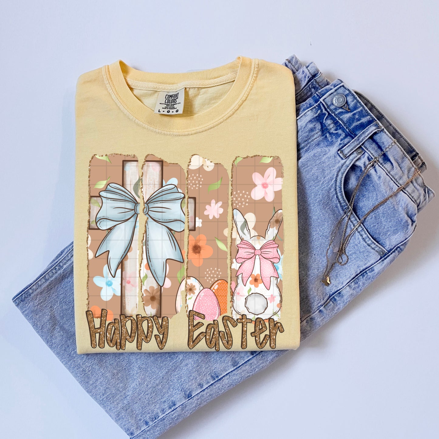 Happy Easter Brushstroke Design – DTF Transfer