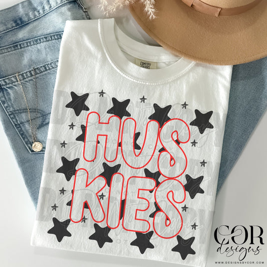 Huskies (black stars)