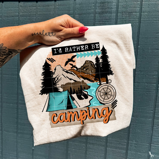 I'd Rather Be Camping DTF Transfer