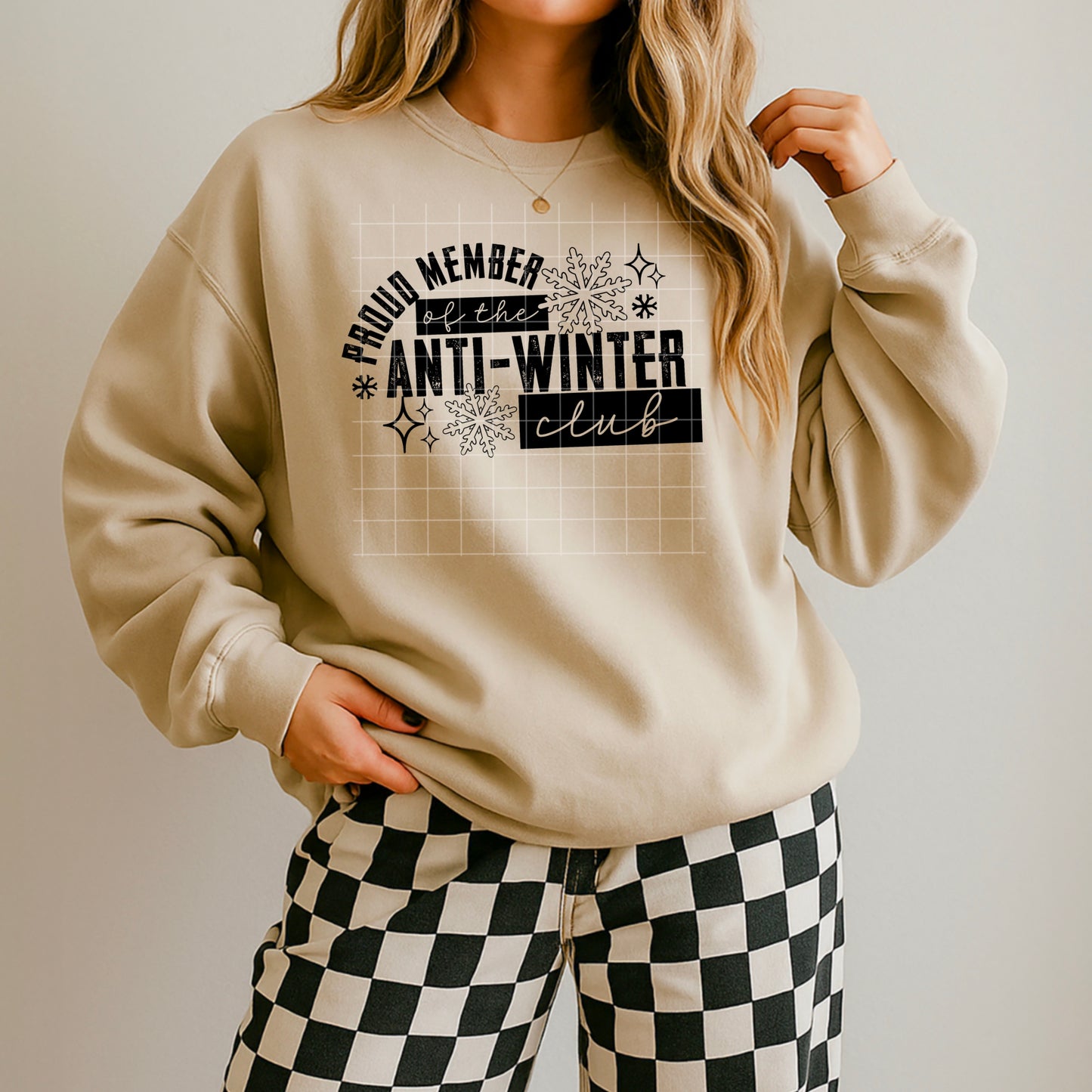 Proud Member of the Anti Winter Club Funny Winter DTF Transfer (black)